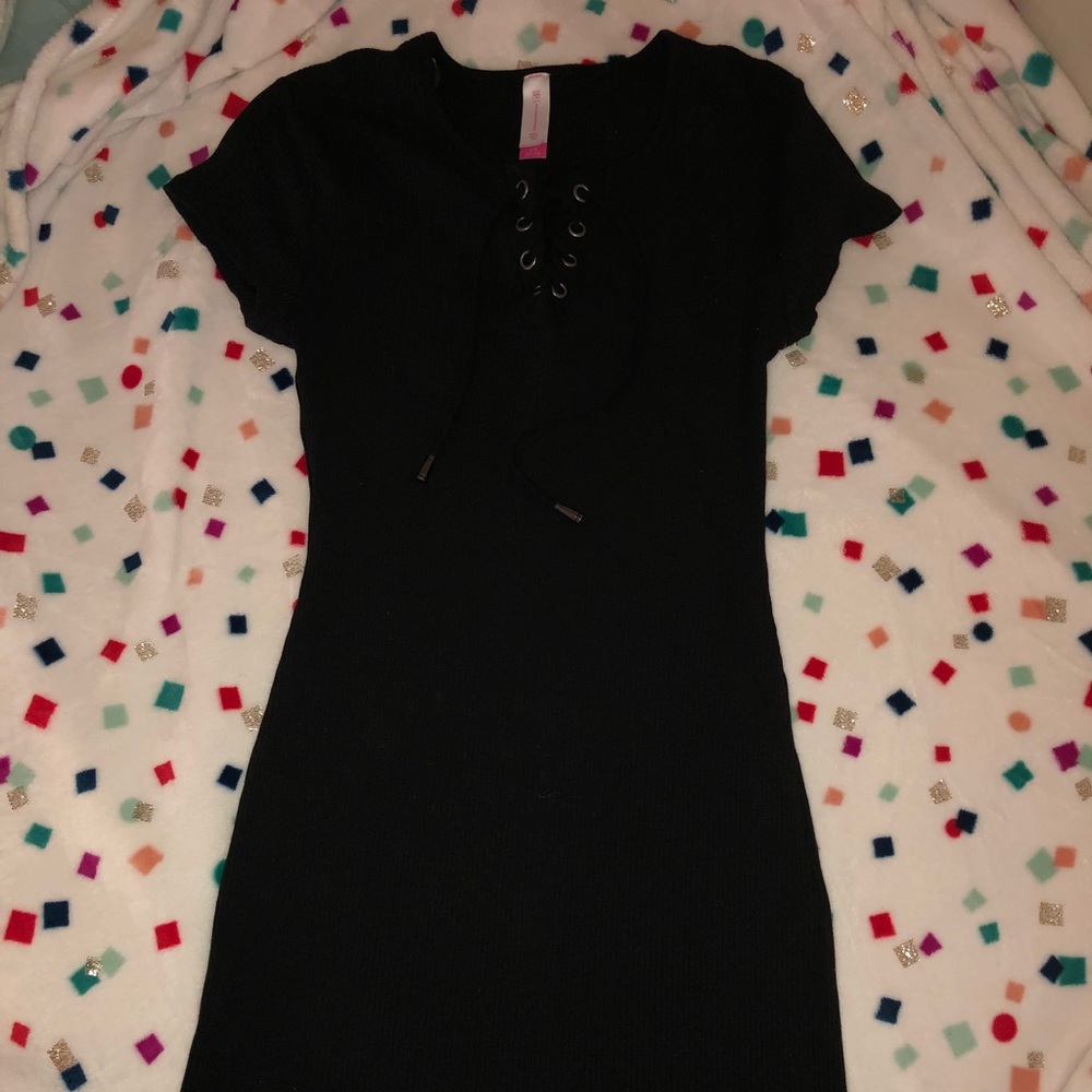 Black Knit Body Con Dress